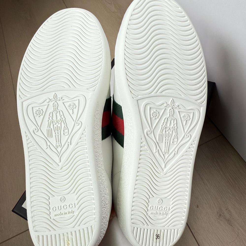BRAND NEW Gucci Women's White Sneakers with Pearl & Studded Embellishments - Picture 5 of 9